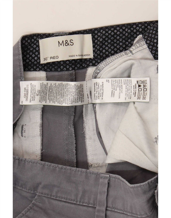 Shorts Chino Masculino Marks & Spencer W30 Algodão Cinza Médio