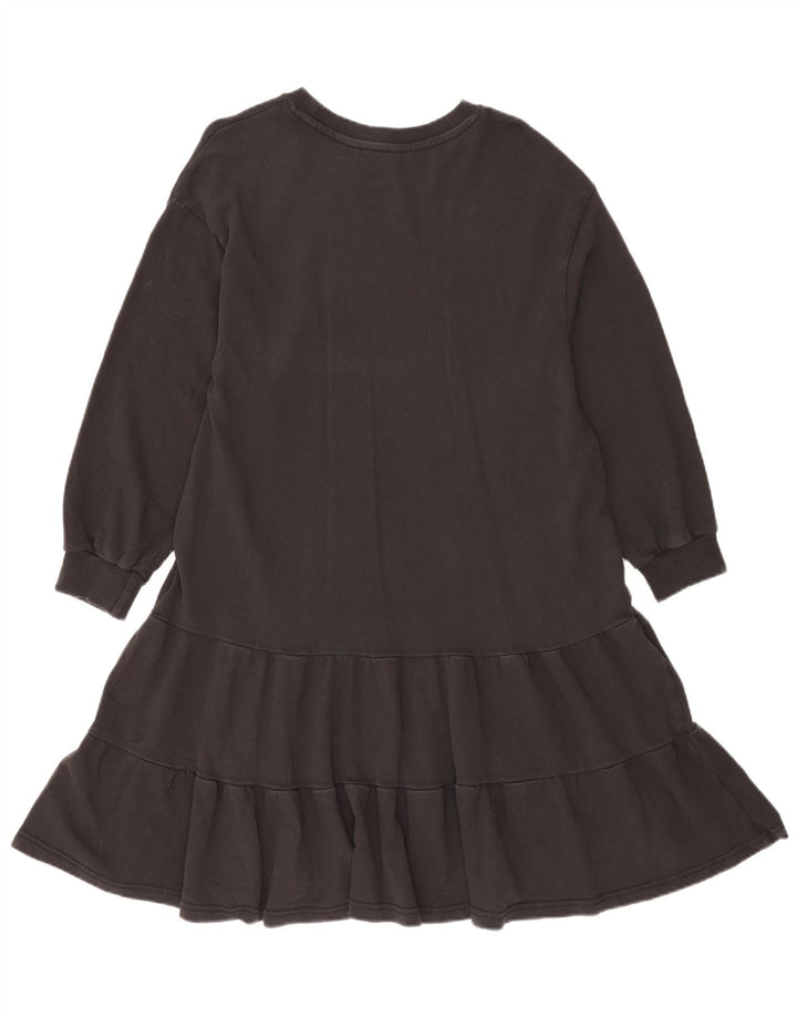 Vestido feminino grande em camadas da French Connection Reino Unido 10 algodão preto pequeno