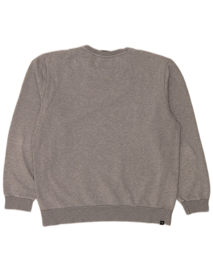 Puma moletom masculino jumper grande algodão manchado cinza