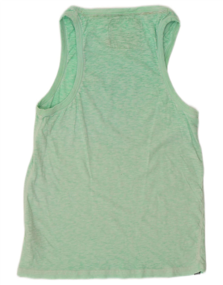 SUPERDRY Colete Masculino Top Pequeno Algodão Verde