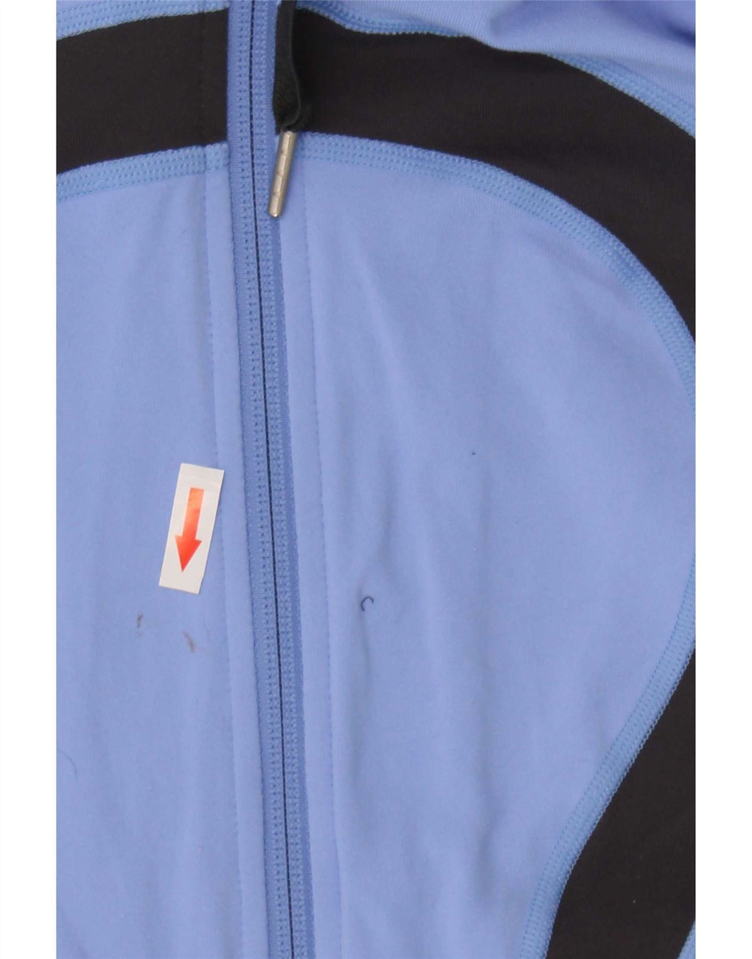 Lululemon Suéter feminino com capuz e zíper gráfico EUA 8 nylon azul médio