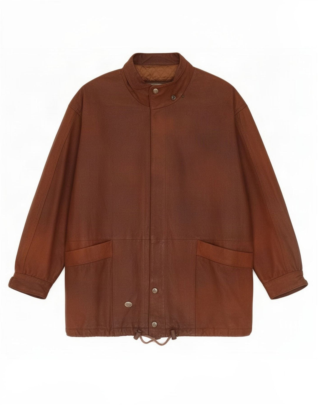 Jaqueta de couro feminina vintage UK 16 grande marrom
