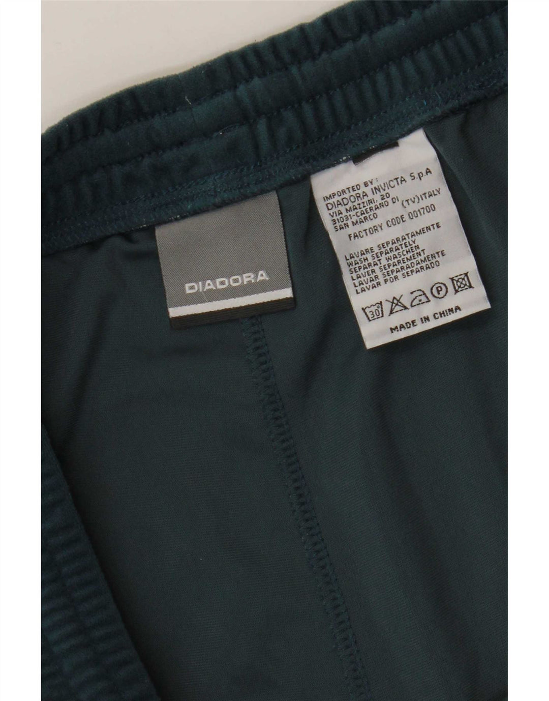 Calça de treino de veludo masculino Diadora 2XL poliéster verde