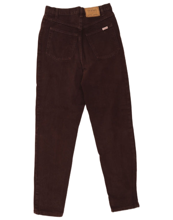 Jeans vintage feminino cintura alta cônico Reino Unido 14 médio W30 L30 algodão marrom