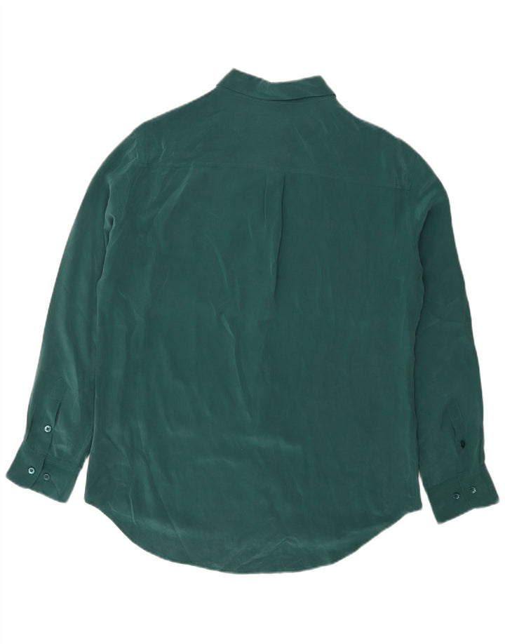 EQUIPMENT Blusa feminina camisa Reino Unido 16 grande seda verde