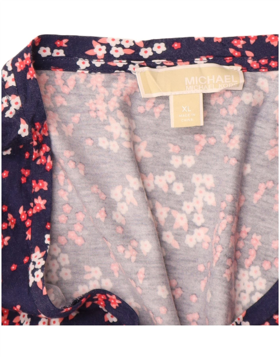 Blusa feminina MICHAEL KORS UK 18 XL azul marinho floral sintético