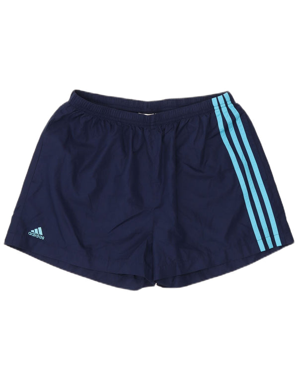 Shorts esportivos masculinos Adidas médio azul marinho poliéster