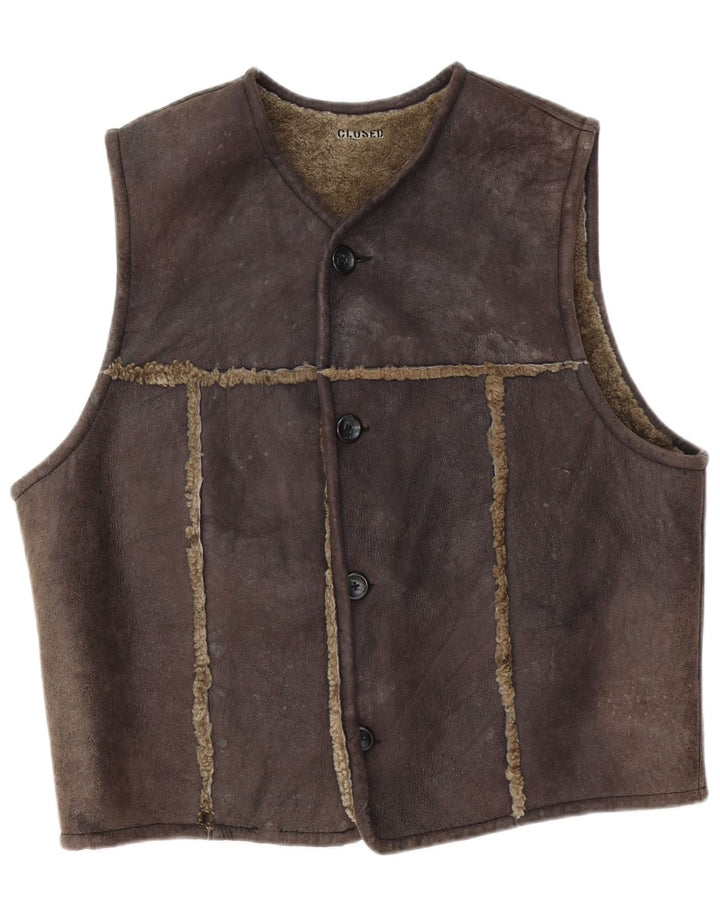 Colete masculino fechado Shearling XL marrom