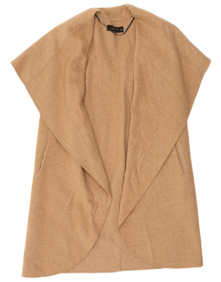 Suéter cardigã feminino Zara Oversized Longline Reino Unido 14 Médio Bege