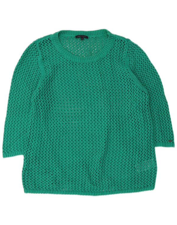 Suéter feminino Tommy Hilfiger manga 3/4 com gola canoa Reino Unido 18 XL verde