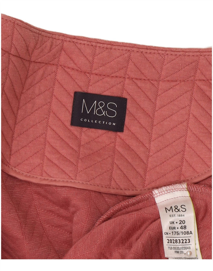 Jaqueta blazer feminina Marks & Spencer com zíper completo Reino Unido 20 2XL poliéster rosa
