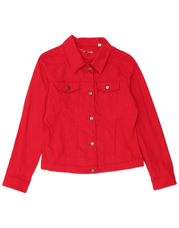 Jaqueta jeans feminina Lee UK 16 grande algodão vermelho