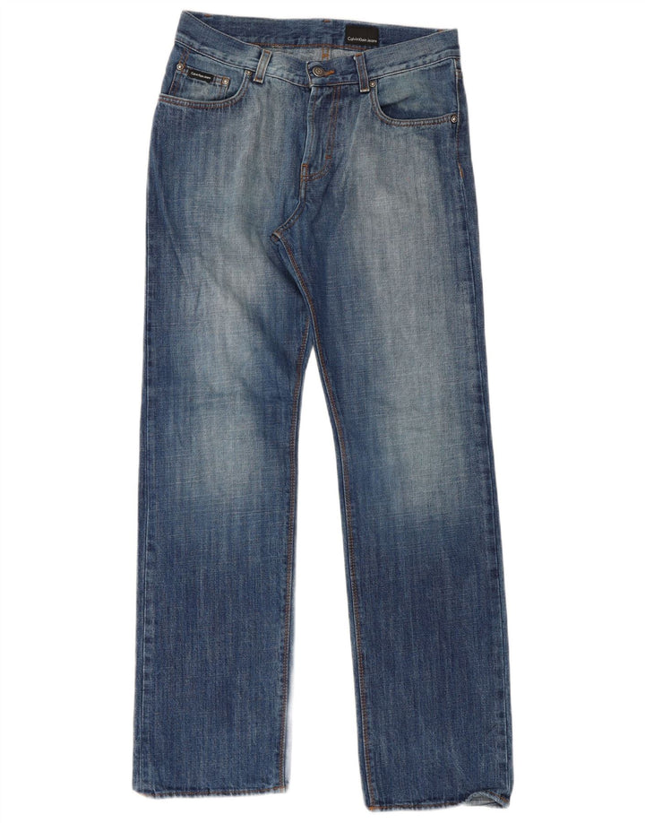 Calça jeans reta masculina Calvin Klein W30 L31 algodão azul