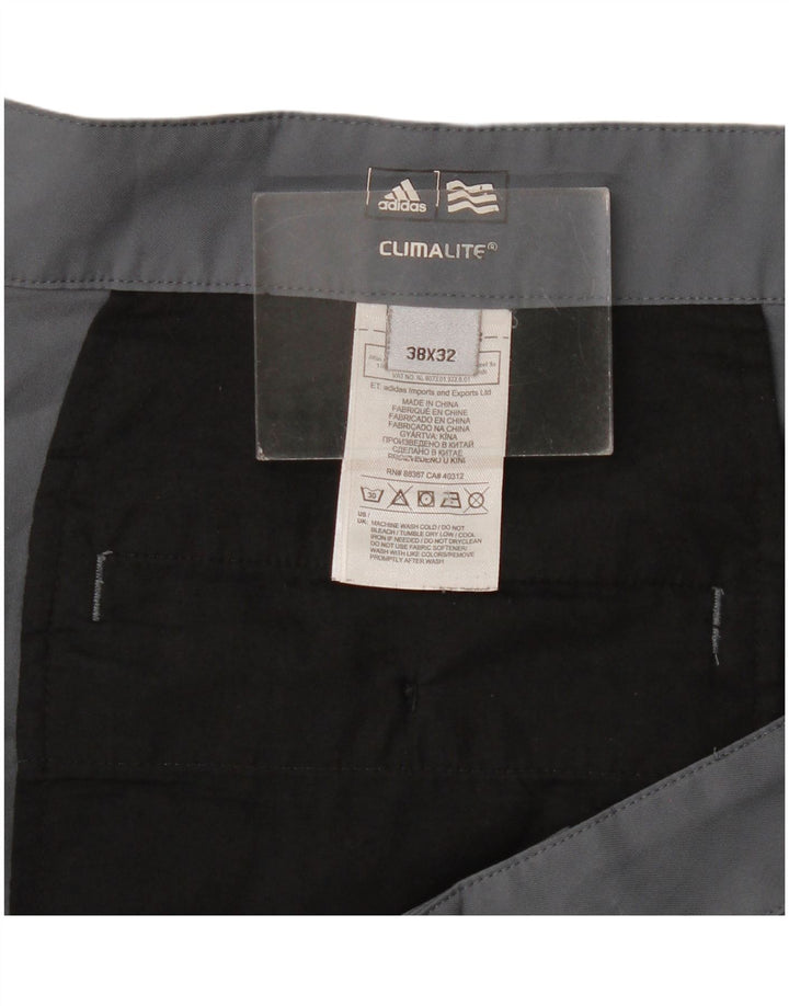 Adidas Mens Climalite Straight Chino Calças W38 L32 Cinza Poliéster