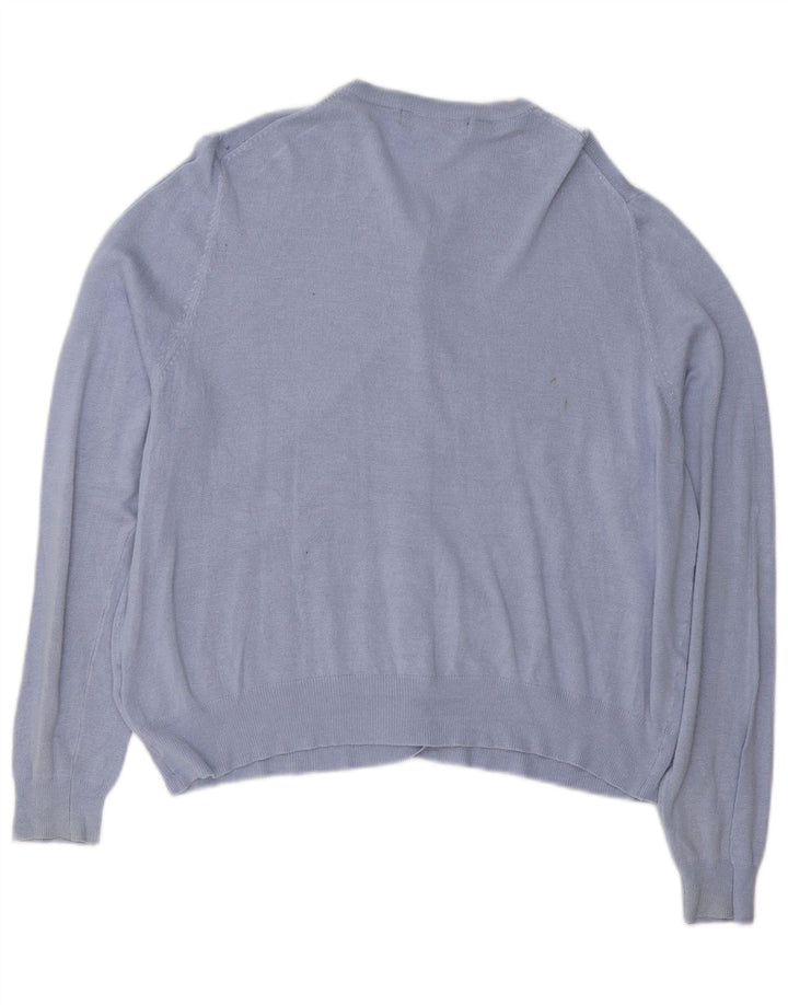 MARKS & SPENCER Camisola Cardigan Oversized Feminina Reino Unido 18 XL Azul Viscose