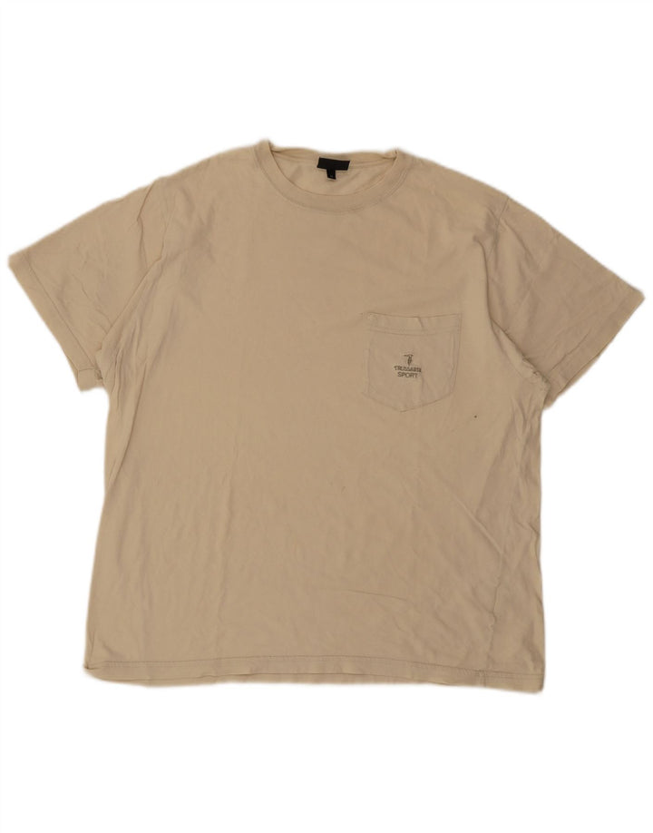 Camiseta masculina Trussardi Top médio algodão bege
