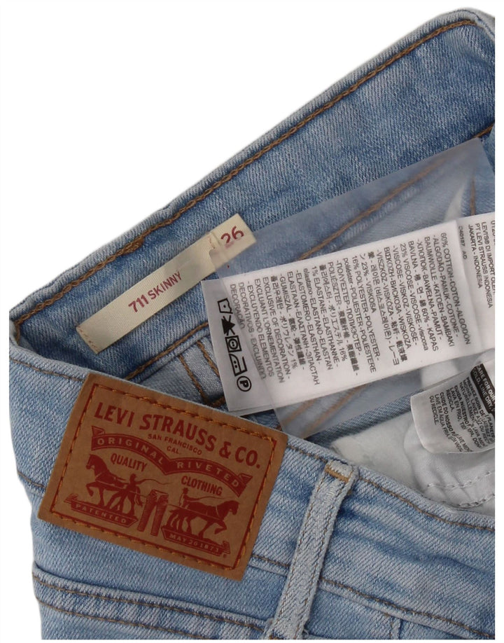 Calça jeans feminina Levi's 711 skinny W26 L28 azul algodão