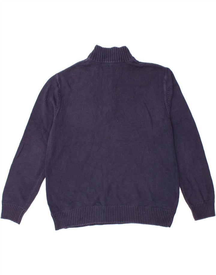 EDDIE BAUER Mens Zip Neck Jumper Sweater XL Navy Blue Cotton Vintage Eddie Bauer and Second-Hand Eddie Bauer from Messina Hembry 