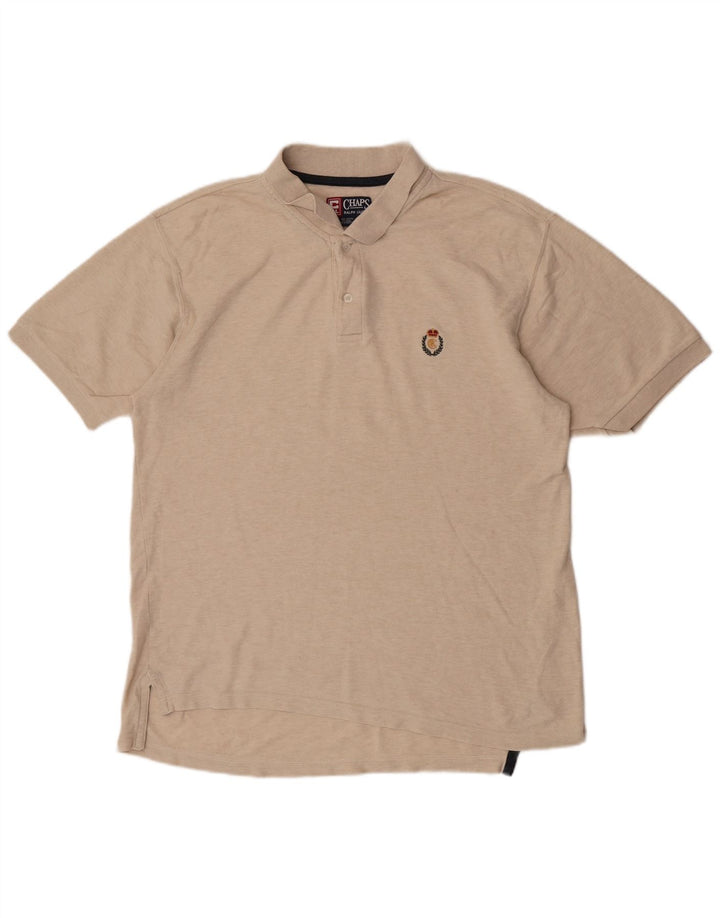Camisa polo masculina CHAPS RALPH LAUREN algodão manchado bege médio