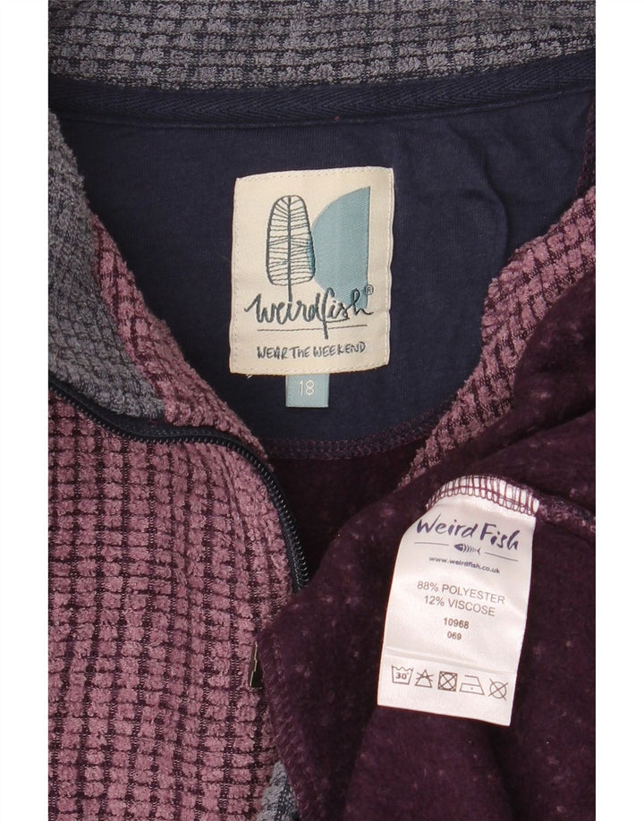 Moletom feminino Weird Fish com zíper e gola em ponte Reino Unido 18 XL roxo poliéster