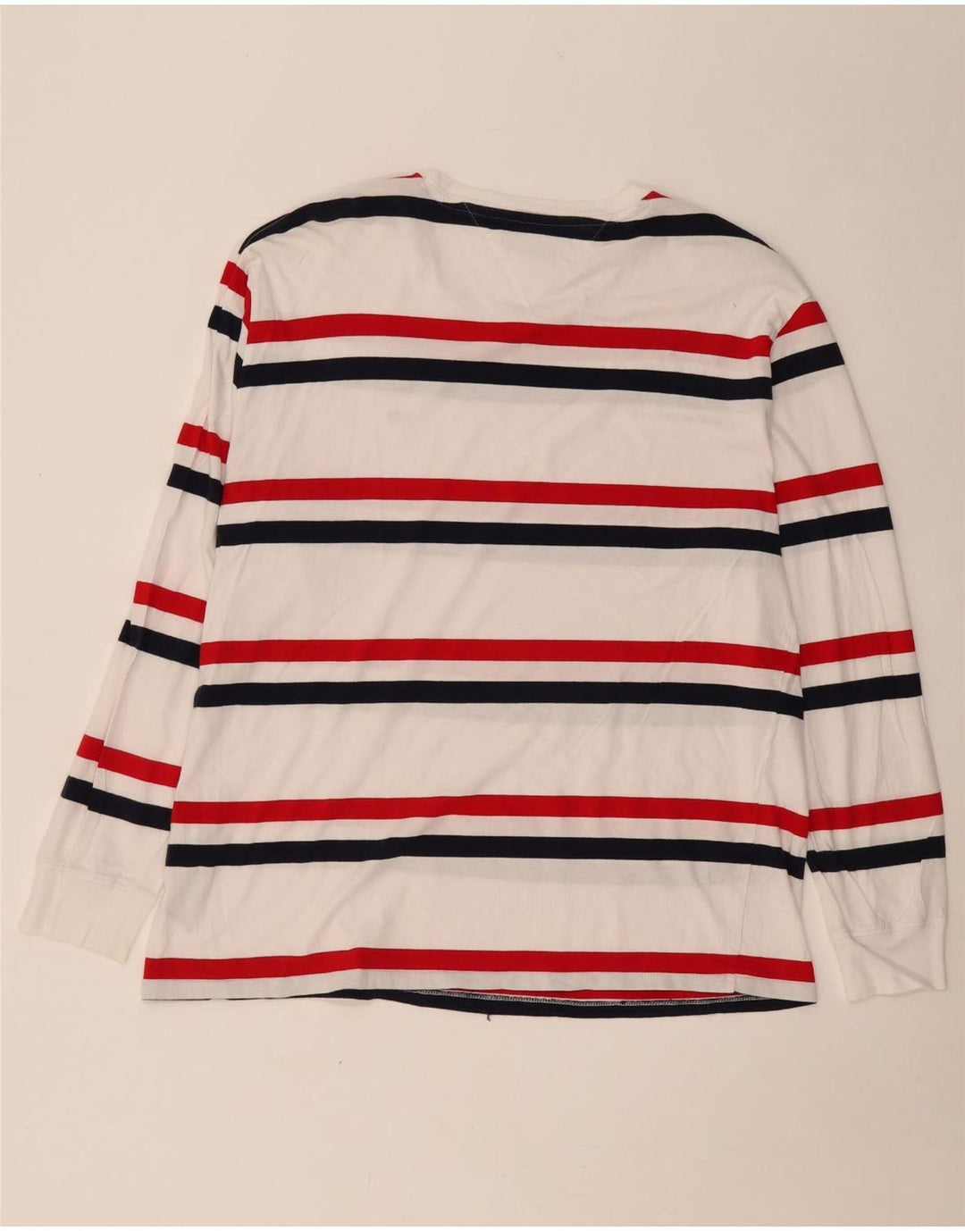 Top masculino TOMMY HILFIGER manga comprida XL algodão listrado branco