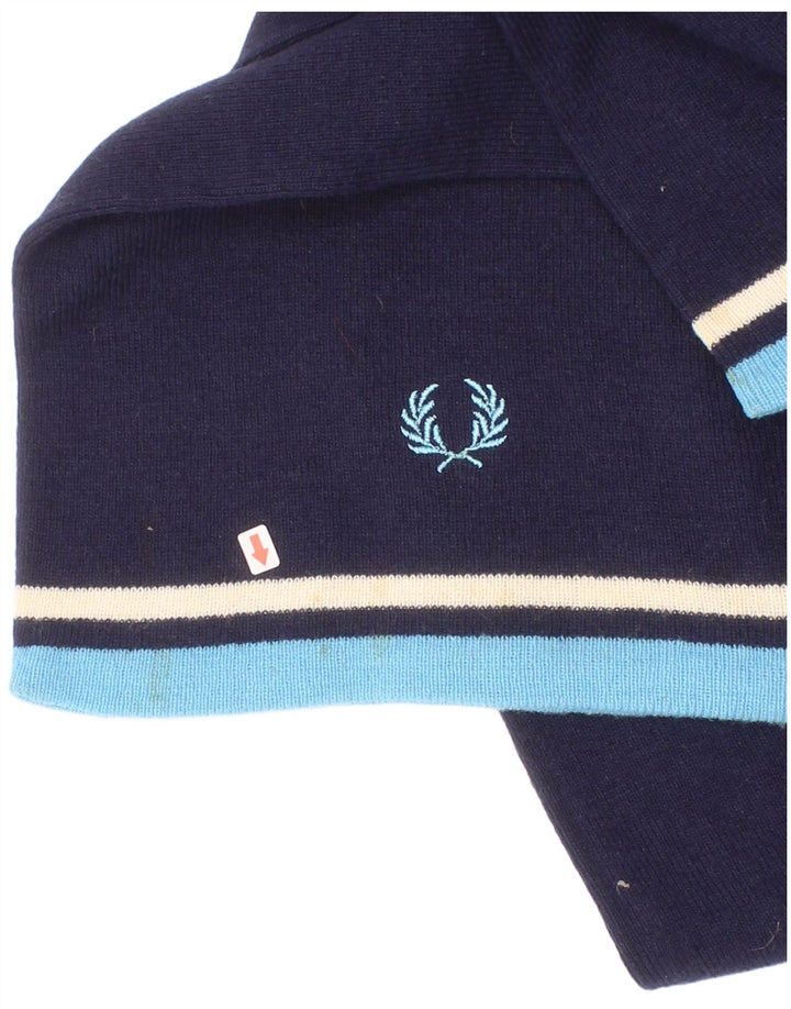 Lenço retangular masculino Fred Perry tamanho único nylon listrado azul marinho