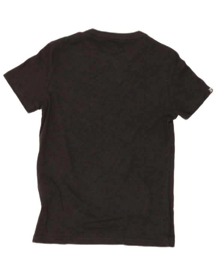 Camiseta masculina Superdry Top pequeno algodão colorblock preto