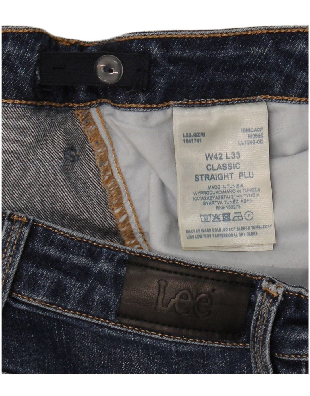 Jeans retos femininos Lee W42 L33 algodão azul marinho