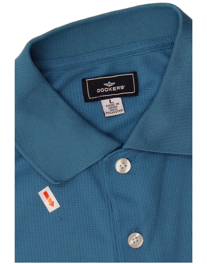 Camisa polo masculina Dockers grande azul poliéster
