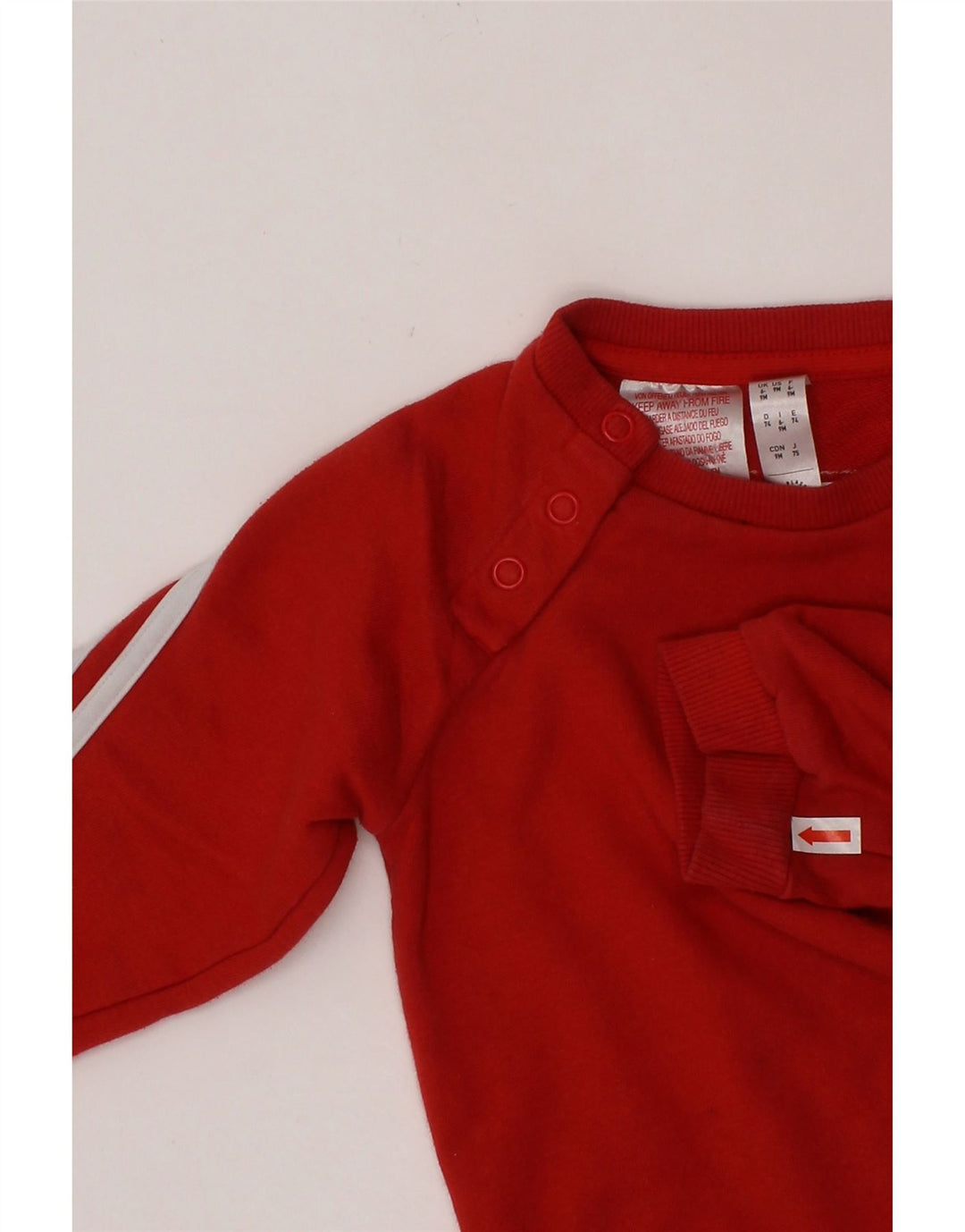 ADIDAS Baby Boys Suéter Jumper 6-9 Meses Algodão Vermelho