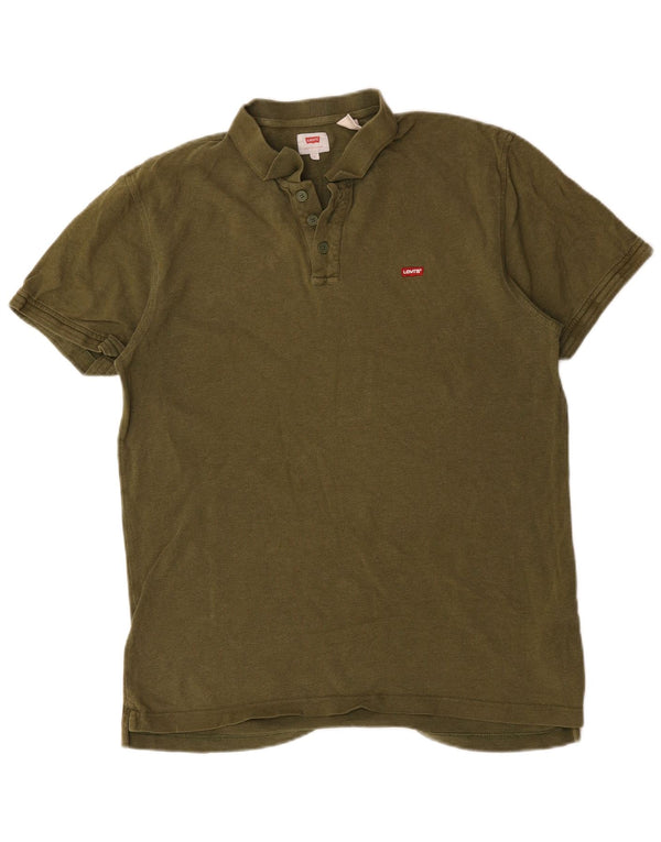 Camisa polo masculina Levi's grande algodão cáqui