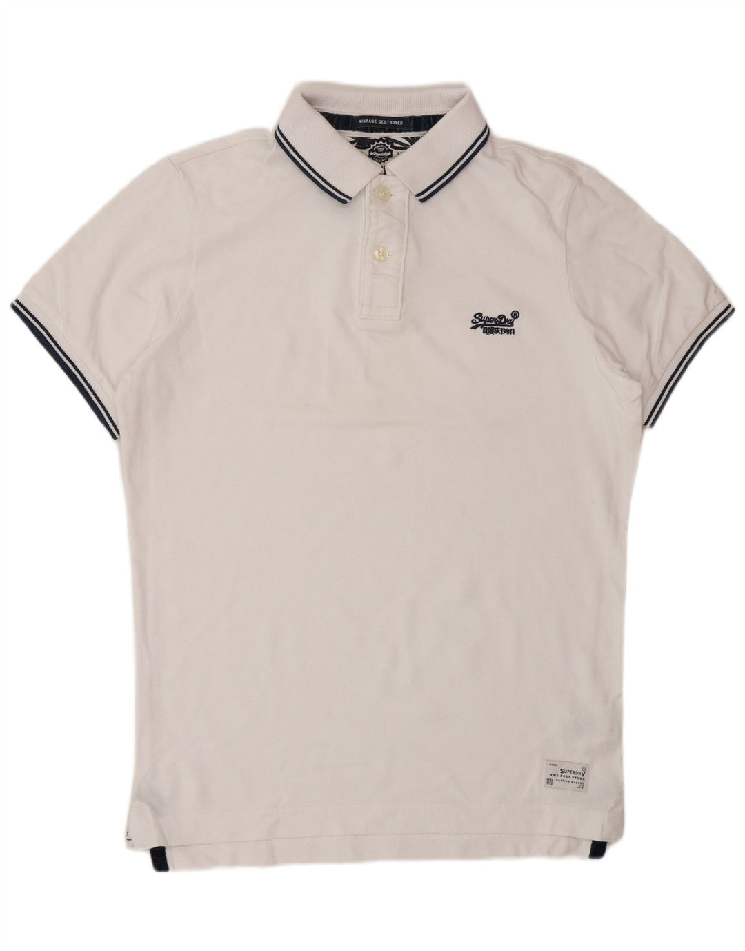 Camisa polo masculina SUPERDRY XL algodão branco