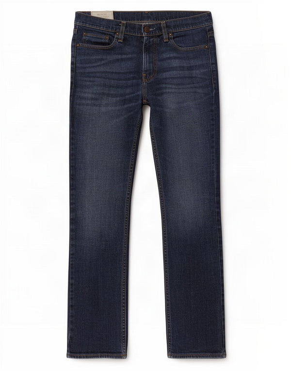 Hollister Mens Slim Straight Jeans W32 L32 Azul Marinho Algodão