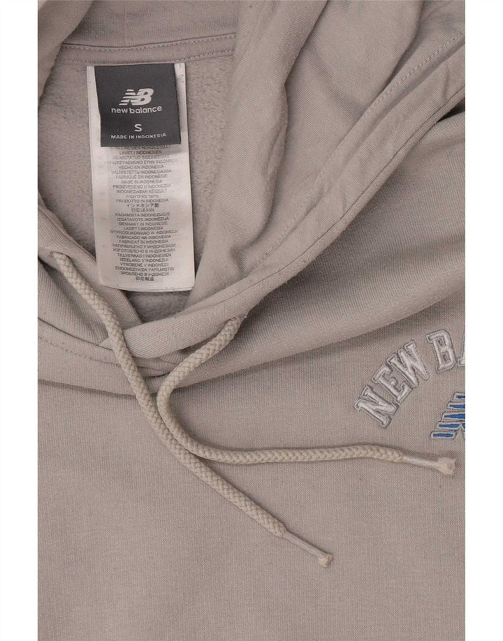 Suéter com capuz masculino New Balance pequeno algodão cinza