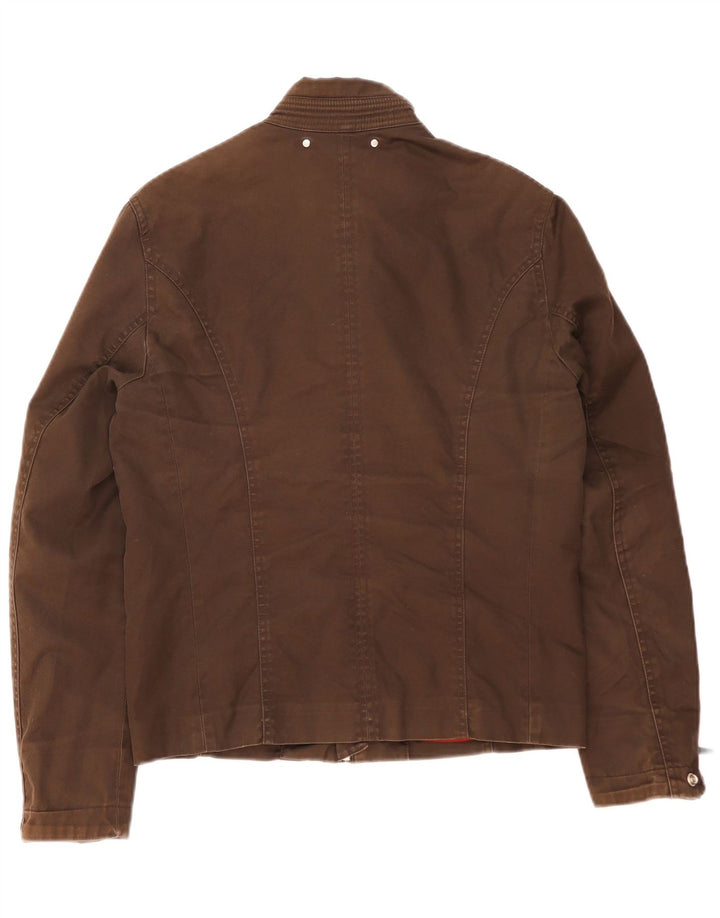 Zara Mens Bomber Jacket UK 36 Pequeno Algodão Marrom