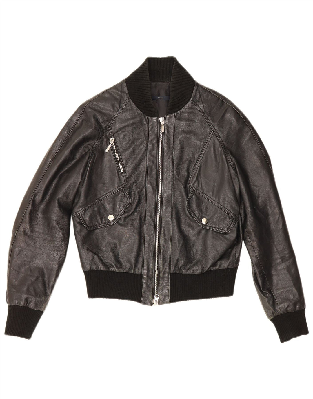 Sasch Jaqueta Feminina De Couro Crop UK 14 Médio Preto
