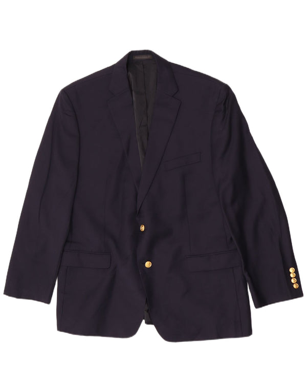 Ralph Lauren Mens 2 Button Blazer Jacket UK 44 2XL Lã Azul Marinho