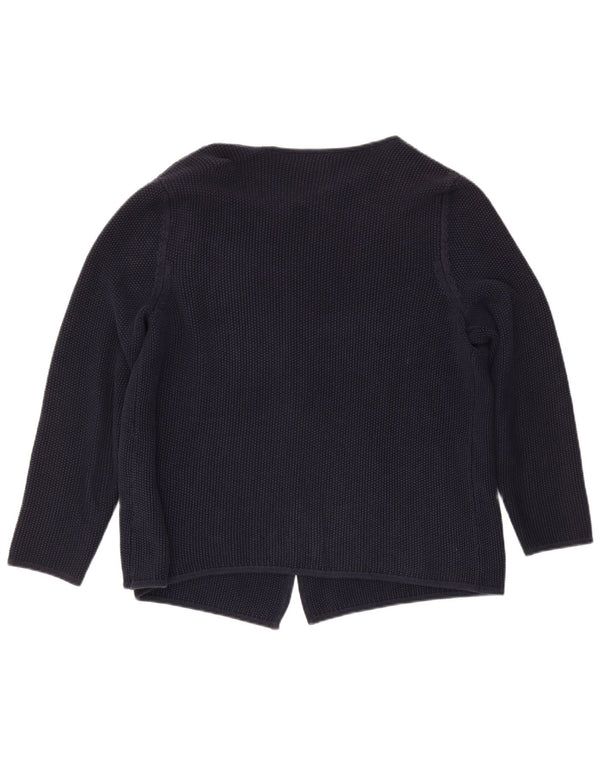Suéter feminino Crew Clothing aberto cardigan Reino Unido 18 XL azul marinho algodão