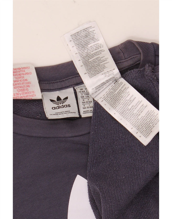 ADIDAS Menino Graphic Sweatshirt Jumper 13-14 Anos Azul Marinho Algodão