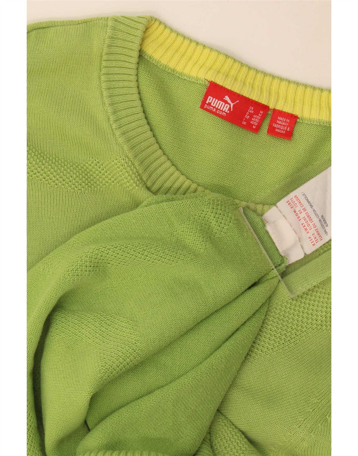 Suéter masculino Puma com gola redonda e algodão verde médio