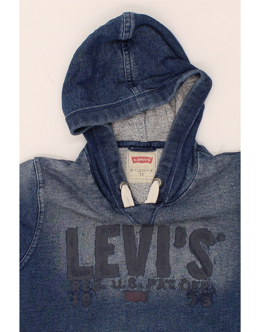 LEVI'S Girls Graphic Hoodie Jumper 11-12 Years Blue Cotton Vintage Levi's and Second-Hand Levi's from Messina Hembry 