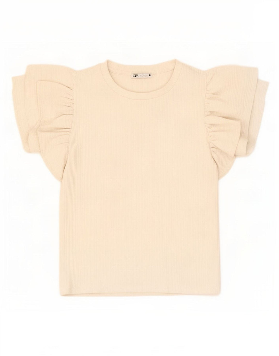 Blusa feminina Zara Top UK 12 médio off white poliéster
