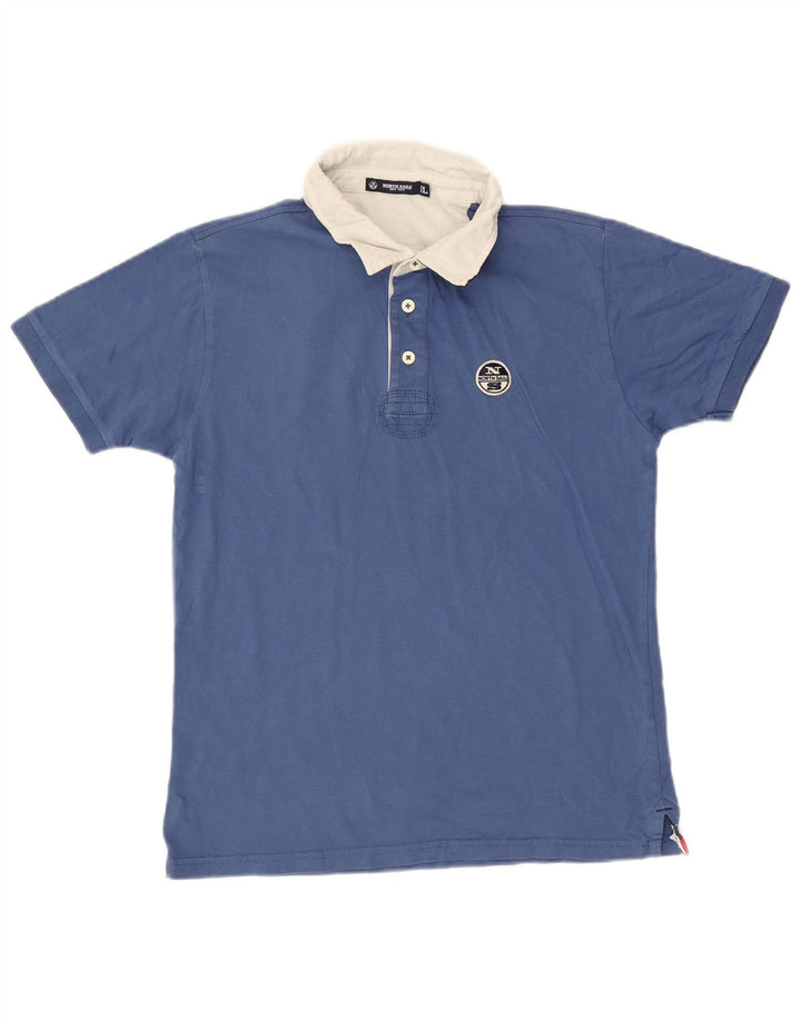 Camisa polo masculina North Sails grande algodão colorblock azul