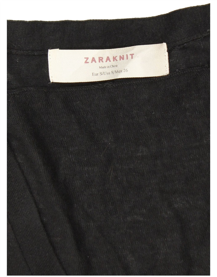 Vestido básico feminino de manga comprida Zara Reino Unido 10 pequeno preto