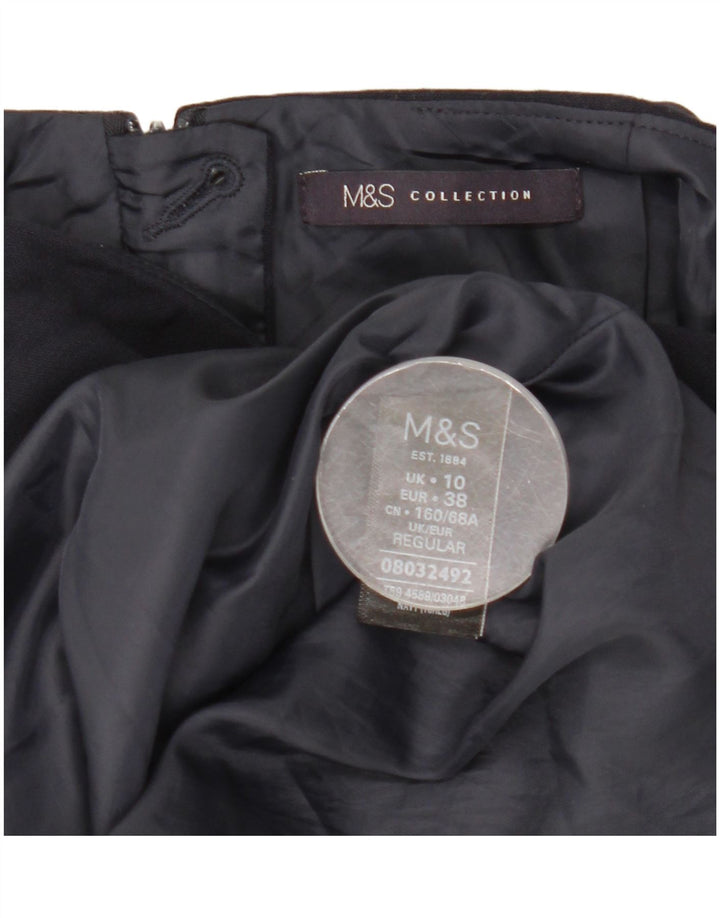 Minissaia feminina Marks & Spencer Reino Unido 10 pequena W29 poliéster azul marinho