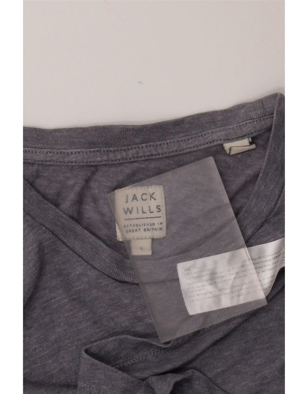 Camiseta masculina Jack Wills top pequeno algodão manchado azul