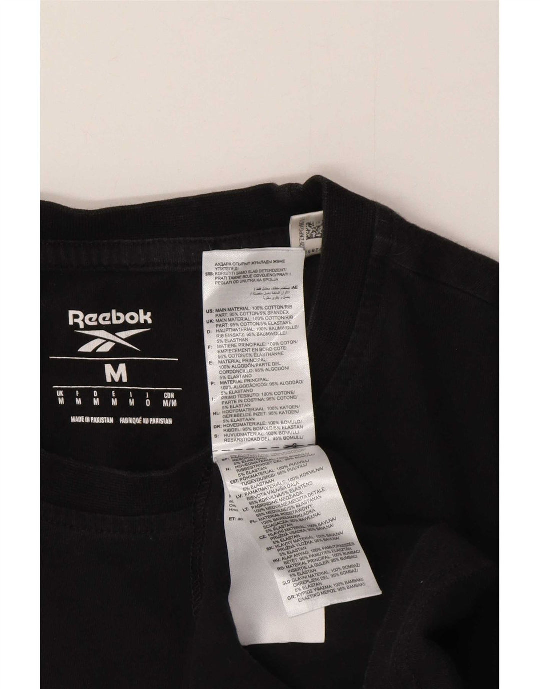 Camiseta masculina Reebok Top médio algodão preto