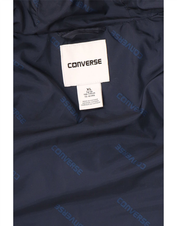 Casaco acolchoado com capuz Converse Boys 13-14 anos XL azul marinho