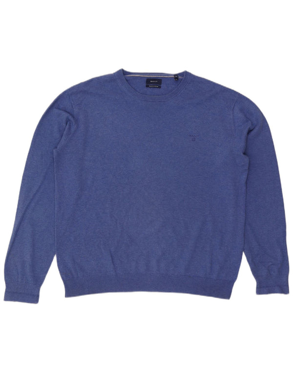 Suéter masculino Gant com gola redonda 2XL algodão azul