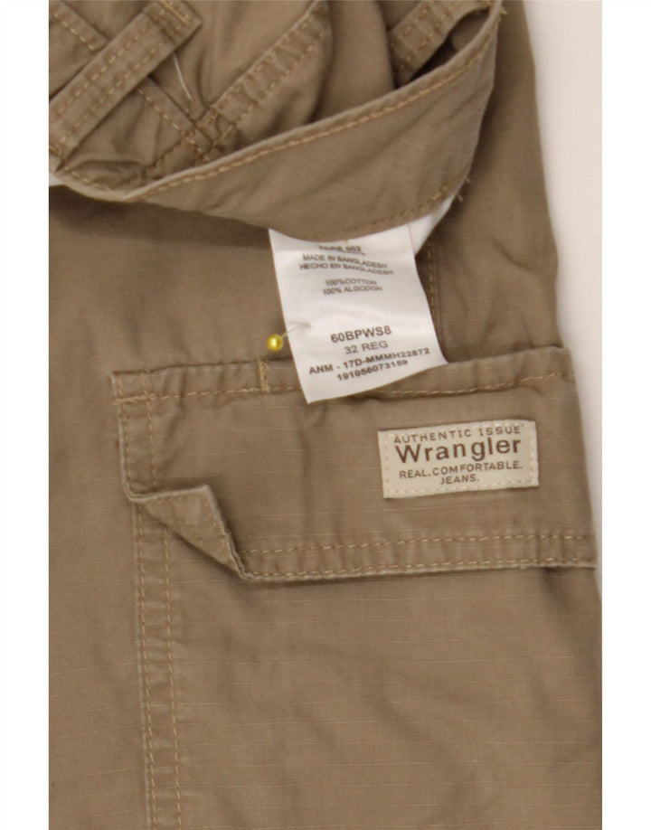 Wrangler Mens Cargo Shorts W32 Algodão Marrom Médio